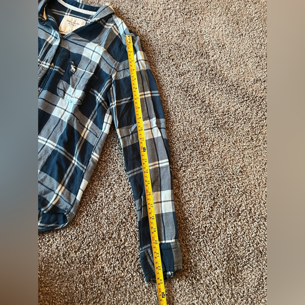 Vintage Abercrombie and Fitch Womens Blue Flannel Size XS - Picture 4 of 6